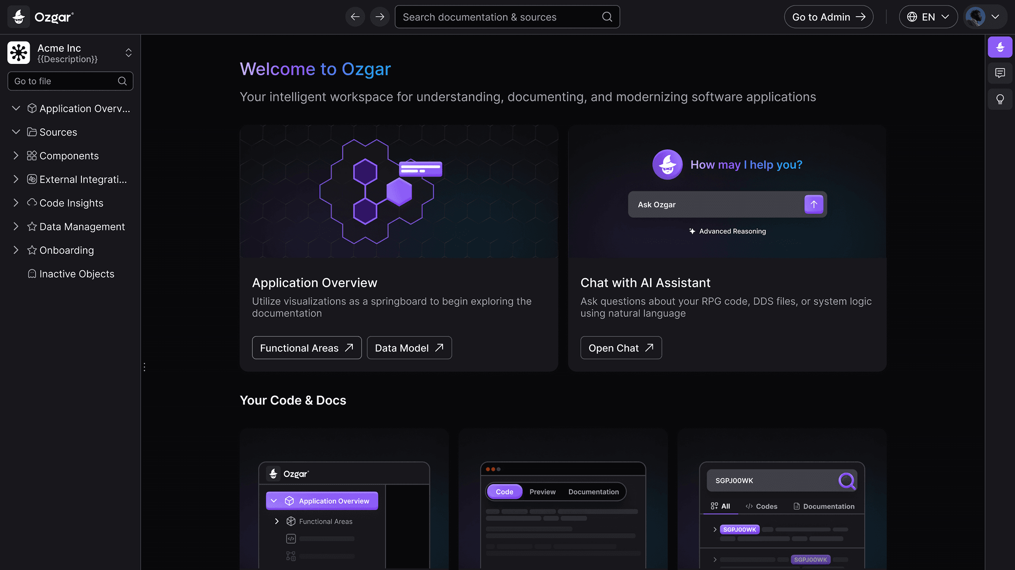 Ozgar dashboard preview
